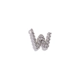 Minimalist twisted rope letter W pendant in polished silver stainless steel finish - Mini Twist Letter Pendant-Steel Color-W