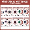 Mini spiral notebooks set of 10 featuring colorful eyeball patterns for party favors - Mini Spiral Notebooks 10PCS - Large Eyeball