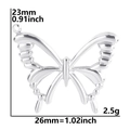 Ciondolo a farfalla in acciaio inossidabile argento, misure 23x26mm e peso 2,5g - Color Acciaio
