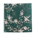 Green lightweight scarf featuring white rose floral patterns for summer travel style - Dark Green Magnolia (FH24-5948-1) / 85x180cm