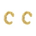 Orecchini a clip a forma di C vintage con trama a spirale dorata su sfondo bianco - VE1427 Oro 1 Paio (Trama a Spirale)