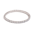 Bracciale tennis elastico in finitura argento con zirconi cubici a taglio tondo - 4mm / Color Acciaio