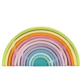 Rainbow wooden stacking toy with colorful arched blocks for creative building and learning - 12pcs Set / Large Beech Rainbow (Macaroon)