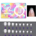 Detailed size chart for short matte almond press-on nails with various widths and lengths - 420pcs Frosted Traceless 15 Sizes Nail Tips-12