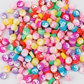 Cylindrical polymer clay beads with colorful yin yang patterns for DIY jewelry making - Round Tai Chi