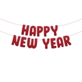 Red Happy New Year hanging felt banner for festive indoor party and shopping mall decoration - HAPPY NEW YEAR Letter Banner