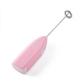 Pink handheld electric milk frother with stainless steel whisk for kitchen use - Electric / Standard / Pink