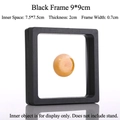 3D floating jewelry display case 9x9cm in black with clear PE film for pendants - Gift Box / 9x9x2cm / Black