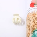 Creamy beige square small hair claw clip with six-tooth design for elegant styling - 3.5cm Ponytail Clip - Off-white / Bulk (No Packaging)