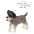 Realistic Schnauzer miniature dog model toy with detailed grey fur texture, 5x1.8x3.8cm - Schnauzer