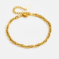 Bracelet gourmette doré poli avec chaîne d'extension et fermoir mousqueton en acier 316L - Bracelet (599)