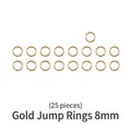 25 anneaux ouverts dorés de 8mm pour la création de bijoux DIY et résine - Anneaux de Jonction Dorés 25pcs
