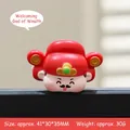 Mini Caishen God of Wealth figurine car dashboard ornament, 41x30x35mm red resin statue - 41x30x35mm / Type C Fortune God Welcome