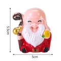 5.5cm tall Shouxing old man cake topper figurine with longevity peach and cane - Plastic Longevity Grandpa