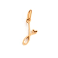 Golden stainless steel letter J pendant with hollow heart detail for DIY necklaces - Letter J / Rose Gold