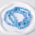 Irregular beads made of optimized light blue aquamarine chips for DIY jewelry making - Enhanced Aquamarine (Circumference Approx. 80cm)