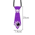 Purple Halloween tie with skull and spider web patterns, 25x7.8cm size dimensions - Style 2 (Purple Skull Spider Web)