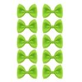 Set of 10 fluorescent green grosgrain ribbon bow hair clips for girls and babies - Set / Grass Green