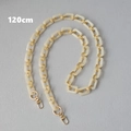 Detailed 120cm off-white acrylic resin bag strap with gold metal links and clasps - 120cm / Apricot