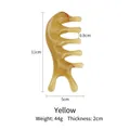 Amber wide-tooth resin meridian massage comb for scalp therapy, size 11cm x 5cm - Yellow Fishtail Comb / Yellow
