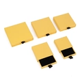 Yellow drawer jewelry box set with black ribbon pull and plush inner foam lining - Golden Linen