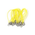 Yellow nylon DIY phone lanyard strap with silver metal lobster clasp and open jump ring - Light Yellow