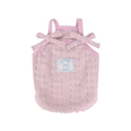Hundekleid aus rosa Spitze mit süßen Schulterschleifen und Netzstruktur für Hunde - S / Rosa