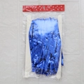 Close-up of blue metallic foil fringe curtain in retail packaging for party decoration - Standard Type / Blue
