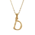 Collier en acier inoxydable doré avec pendentif texturé en forme de lettre D - Lettre D