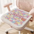 Florales Bürostuhlkissen mit Cartoon-Hunden und rutschfestem Silikonboden in Rosa - 40*40cm / Dopamin Bunt