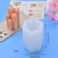 Detailansicht der Blumen-Säulen-Silikonform mit Maßen 10,5cm und Gewicht 248g - Sechsblättrige florale Säule Stil (10)