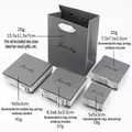 Set di scatole regalo per gioielli grigie con fiocchi bianchi e borsa in carta coordinata - Fiocco Laterale / 5X5X3cm / Grigio