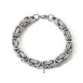 Byzantine chain bracelet in silver finish with 21cm length and 0.79cm width details - Silver