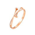 Macro detail of rose gold nail-style bangle with shimmering pave-set crystals - B267 Rose Gold Bracelet
