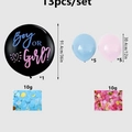 13-piece gender reveal balloon kit with 36-inch black latex balloon and pink blue confetti - Gender Reveal Balloon Set