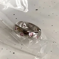 Y2K vintage silver wide band ring with multiple pink heart-shaped zircon stones - Seven-color Zircon Ring Style 4
