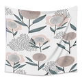 Detail of bohemian tapestry featuring pink floral and green leaf geometric patterns - 73X95CM (Cross-border Brushed) / ZJ623-37/White Blue Pink Abstract Flower