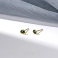 Orecchini a perno minimalisti in argento S925 verde avocado con elegante finitura dorata - Argento 990 / Oro