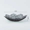 Nordic style black wire fruit basket with wavy edge, diameter 26cm and height 5.5cm - Medium Octagonal Style / Black