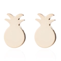 Minimalist gold pineapple stud earrings made of stainless steel with a polished finish - Gold