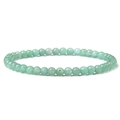 Minimalist 4mm natural green stone beaded bracelet with stretch cord for men and women - Green Aventurine