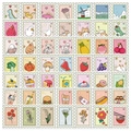 Set van 50 schattige cartoon postzegel stickers met dieren en eten voor DIY - 50 Vellen Postzegel Stijl Stickers - Gemengd