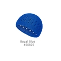 Handcrafted crochet knit kufi hat in vibrant royal blue with hollow pattern detail - Sapphire Blue