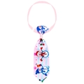 Cravate rose rayée pour animaux avec motif bonhomme de neige et sangle réglable - Imprimé Bonhomme de Neige Rayé Rose Blanc (NT269-11)