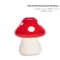 Handbemalte Keramikvase in roter Pilzform, mittlere Größe, elegante Tischdeko-Variante - Red pointed mushroom medium / 11.2x11.2x12.8cm