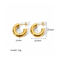 Thick 18k gold plated stainless steel hollow hoop earrings with 23.5mm diameter size - Thick Round Hoop Style (EKR35-G)