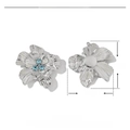 Dettaglio del ciondolo a margherita da 25mm con strass blu e misure del prodotto - VG398x3 Fiore d'argento con zirconia blu