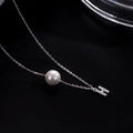 Elegant S925 silver necklace featuring a letter H pendant and lustrous pearl detail - Letter H