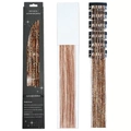 Sparkling brown glitter hair tinsel clips with 12 pieces for easy clip-in extensions - 6 Pieces Set / Laser Bronze (6-Piece Set)
