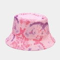 Bob en coton avec motif tie-dye rose et violet avec bord renforcé et style streetwear - M (56-58cm) / Réversible / Rose Violet Tie-dye (17#)